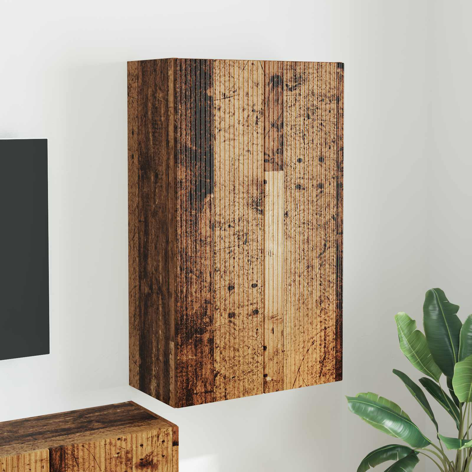 vidaXL TV-Wandschrank Altholz 59,5 x 31 x 100 cm Holzwerkstoff