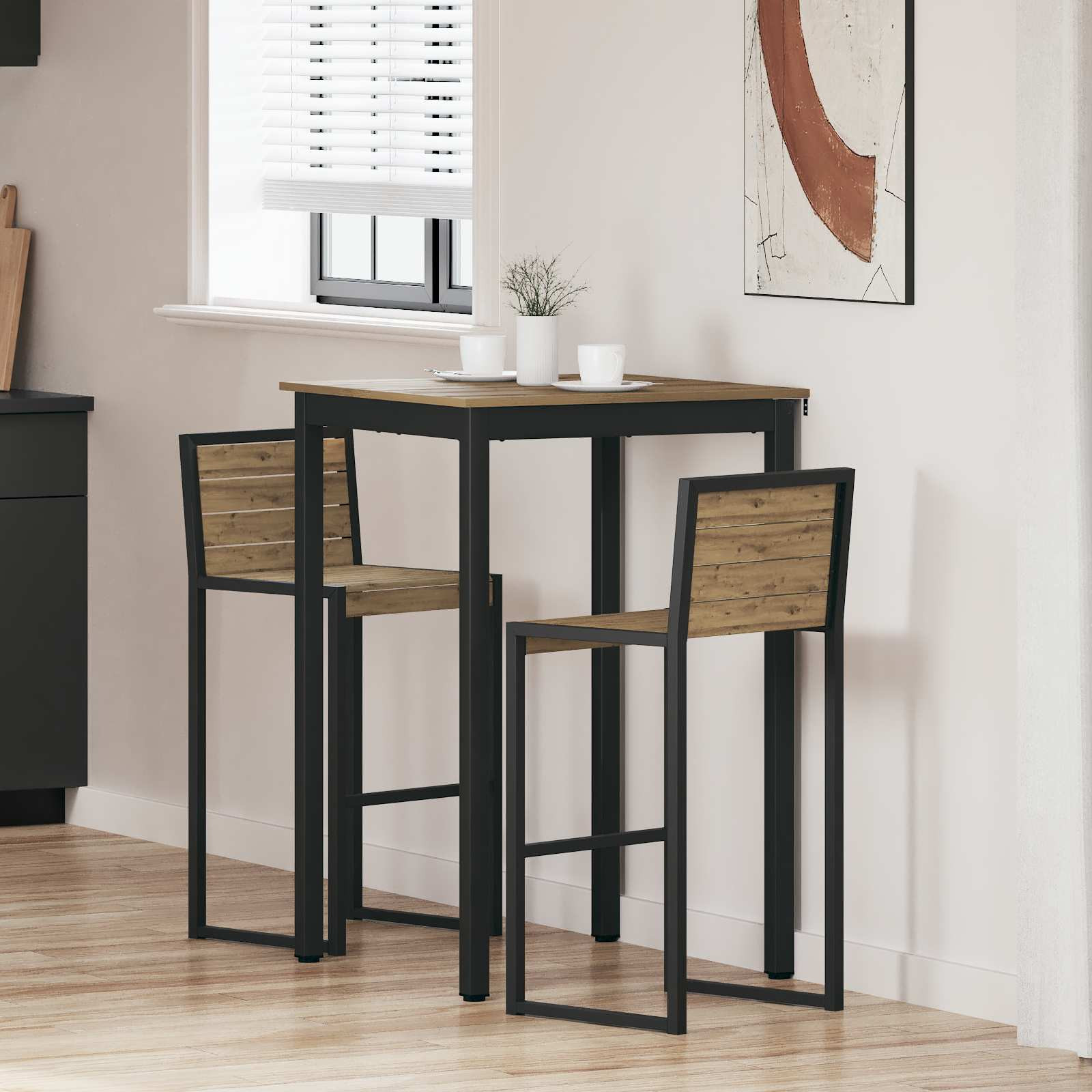 vidaXL Stehtisch Holzwerkstoff Quadratisch