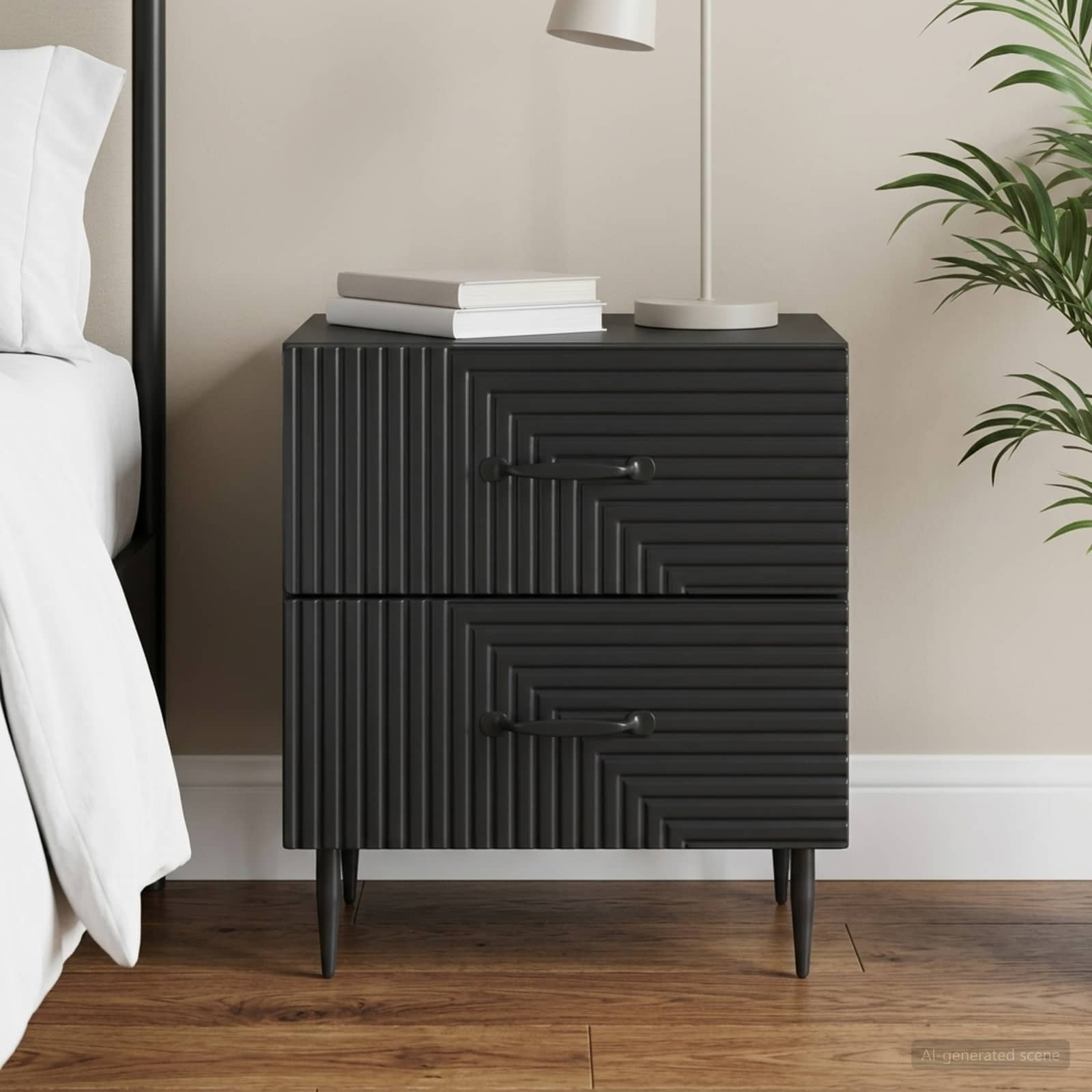 vidaXL Nachttisch Schwarz 43 x 34,5 x 47,5 cm Holzwerkstoff