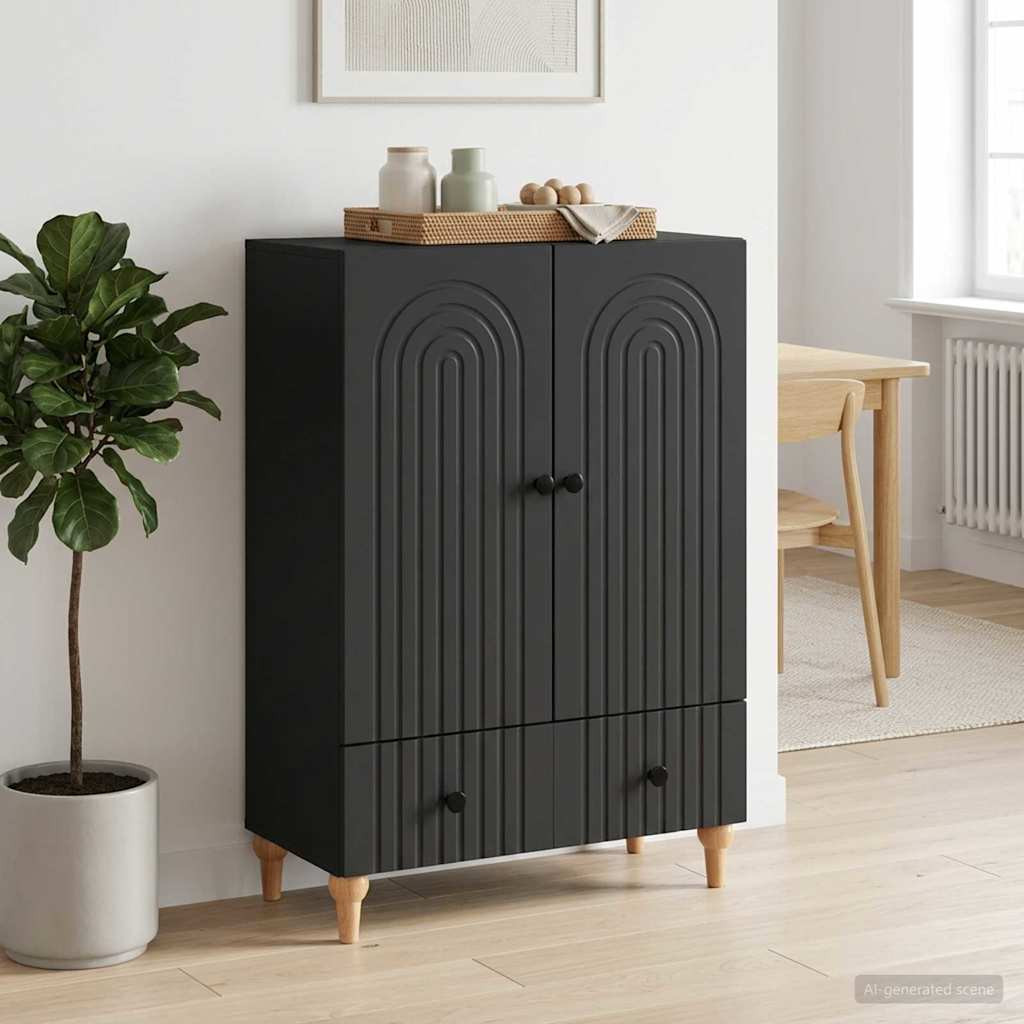vidaXL Sideboard Schwarz 66 x 34,5 x 95 cm Holzwerkstoff