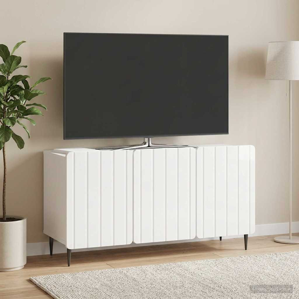 vidaXL TV-Schränk Hochglanz Weiß 99 x 34,5 x 52 cm Holzwerkstoff