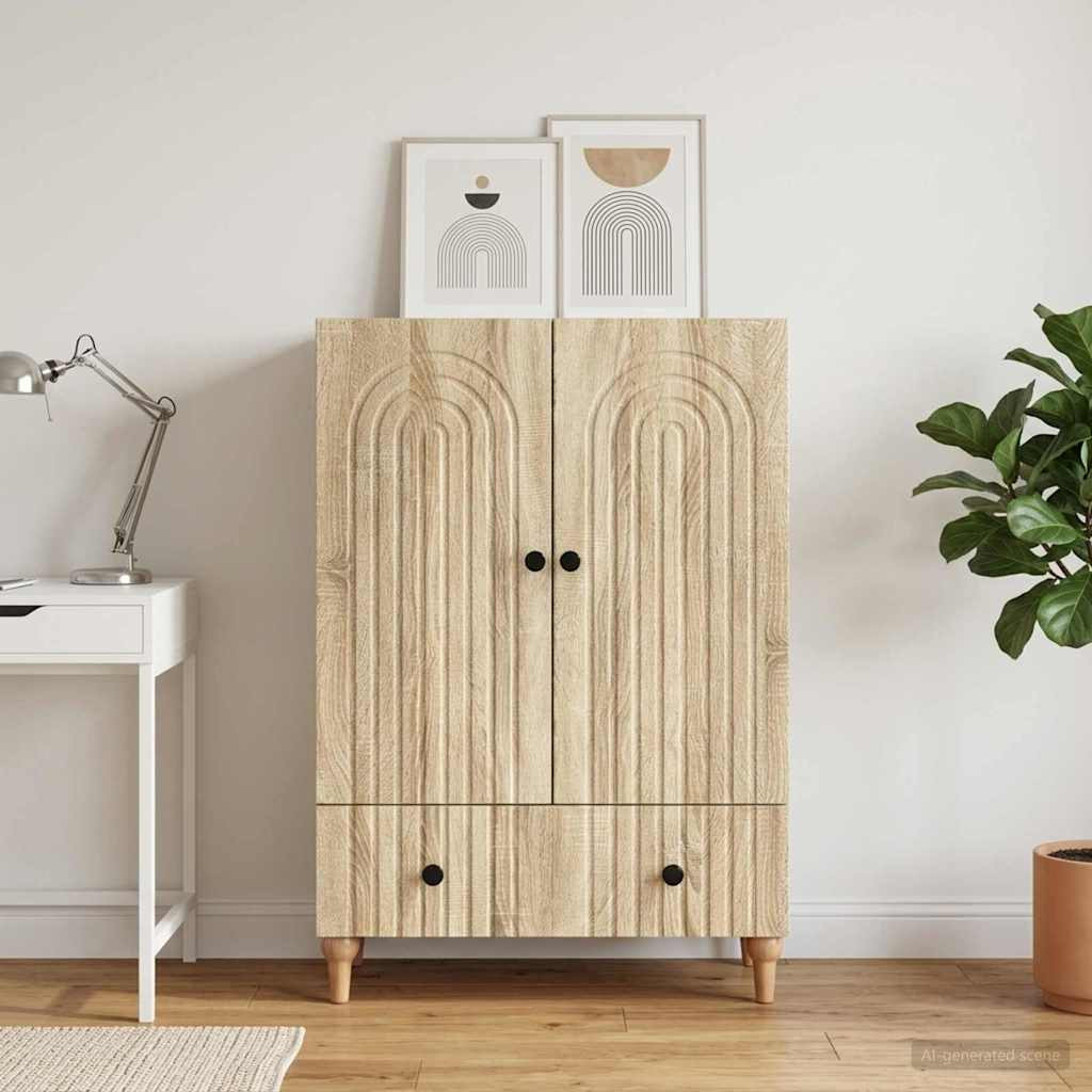 vidaXL Sideboard Sonoma-Eiche 66 x 34,5 x 95 cm Holzwerkstoff