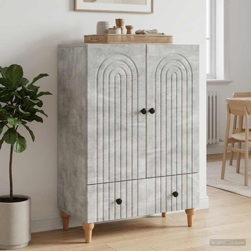 vidaXL Sideboard Betongrau 66 x 34,5 x 95 cm Holzwerkstoff