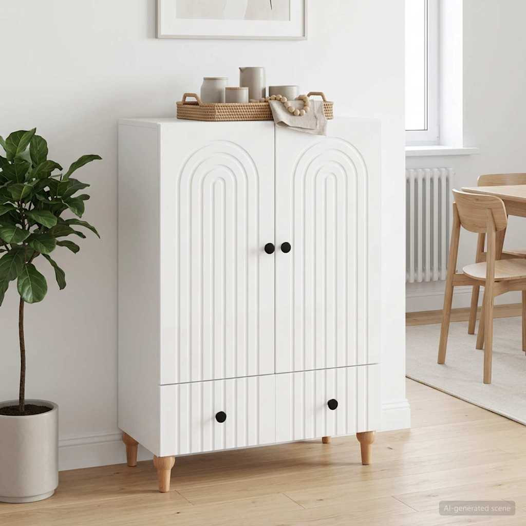 vidaXL Sideboard Hochglanz Weiß 66 x 34,5 x 95 cm Holzwerkstoff