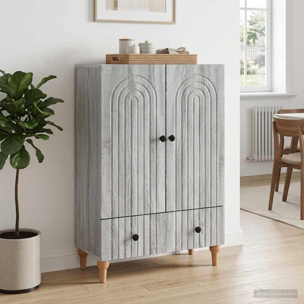 vidaXL Sideboard Graues Sonoma 66 x 34,5 x 95 cm Holzwerkstoff