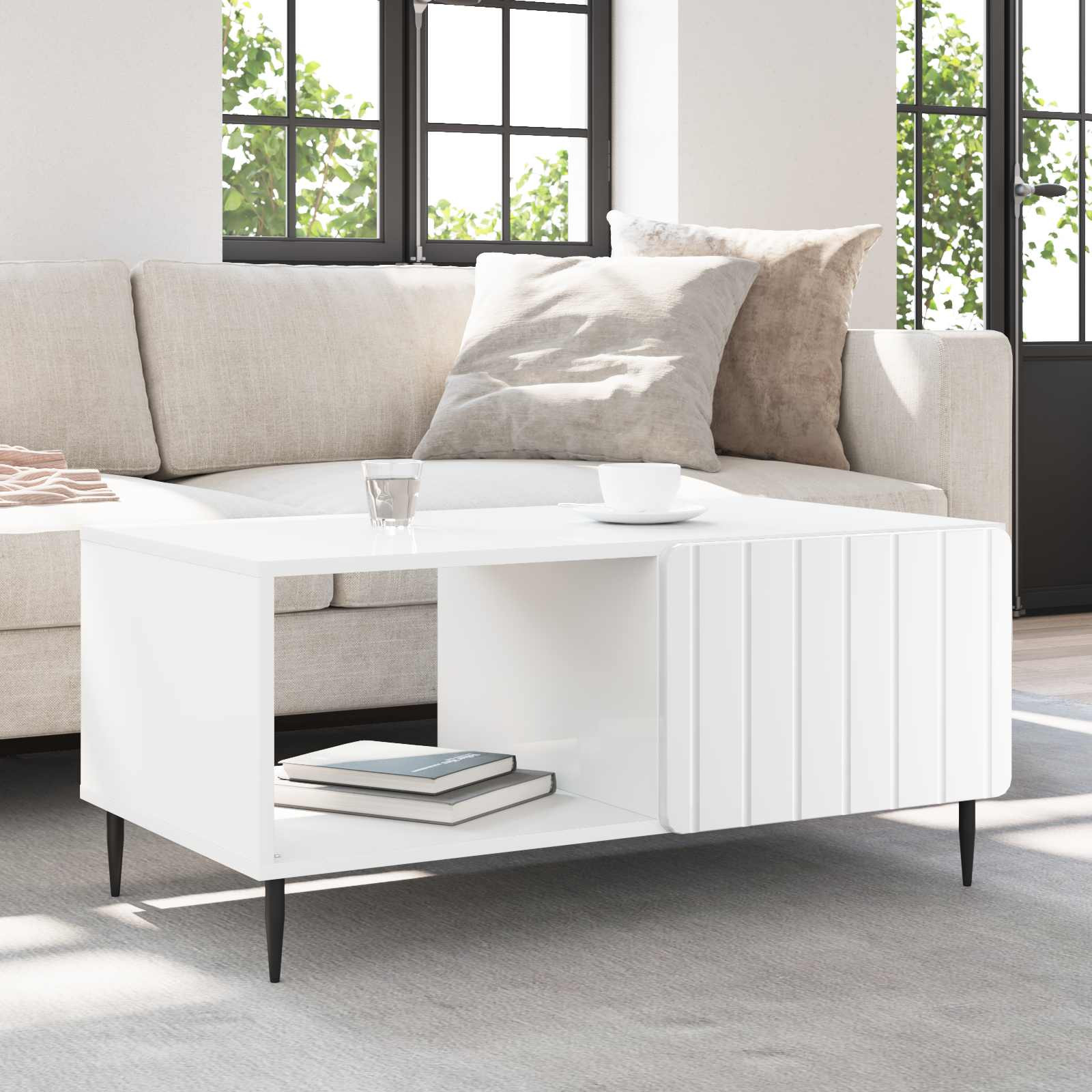 vidaXL Couchtisch Weiß 90 x 50 x 40 cm Holzwerkstoff