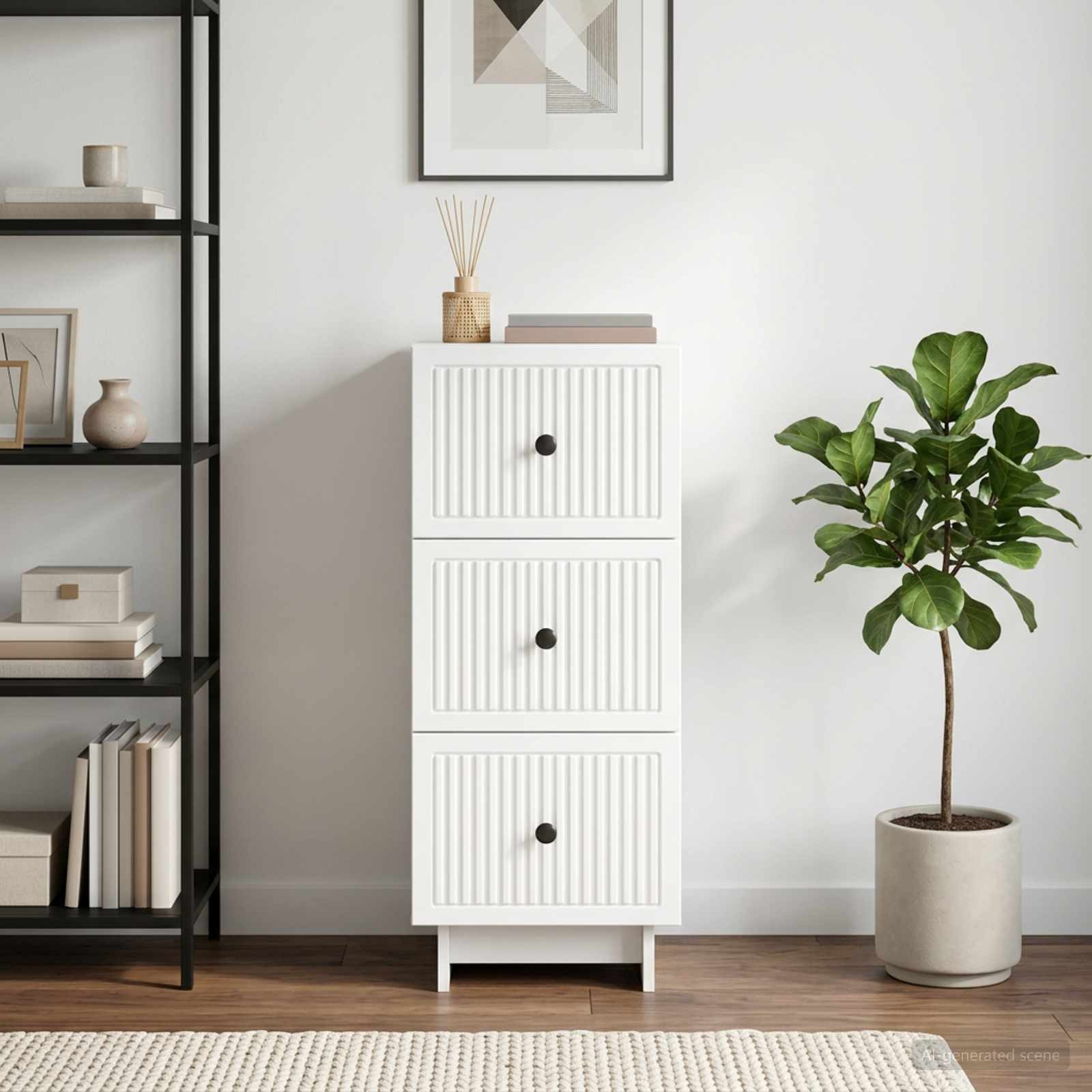vidaXL Schubladenschrank Weiß 33 x 34,5 x 90 cm Holzwerkstoff