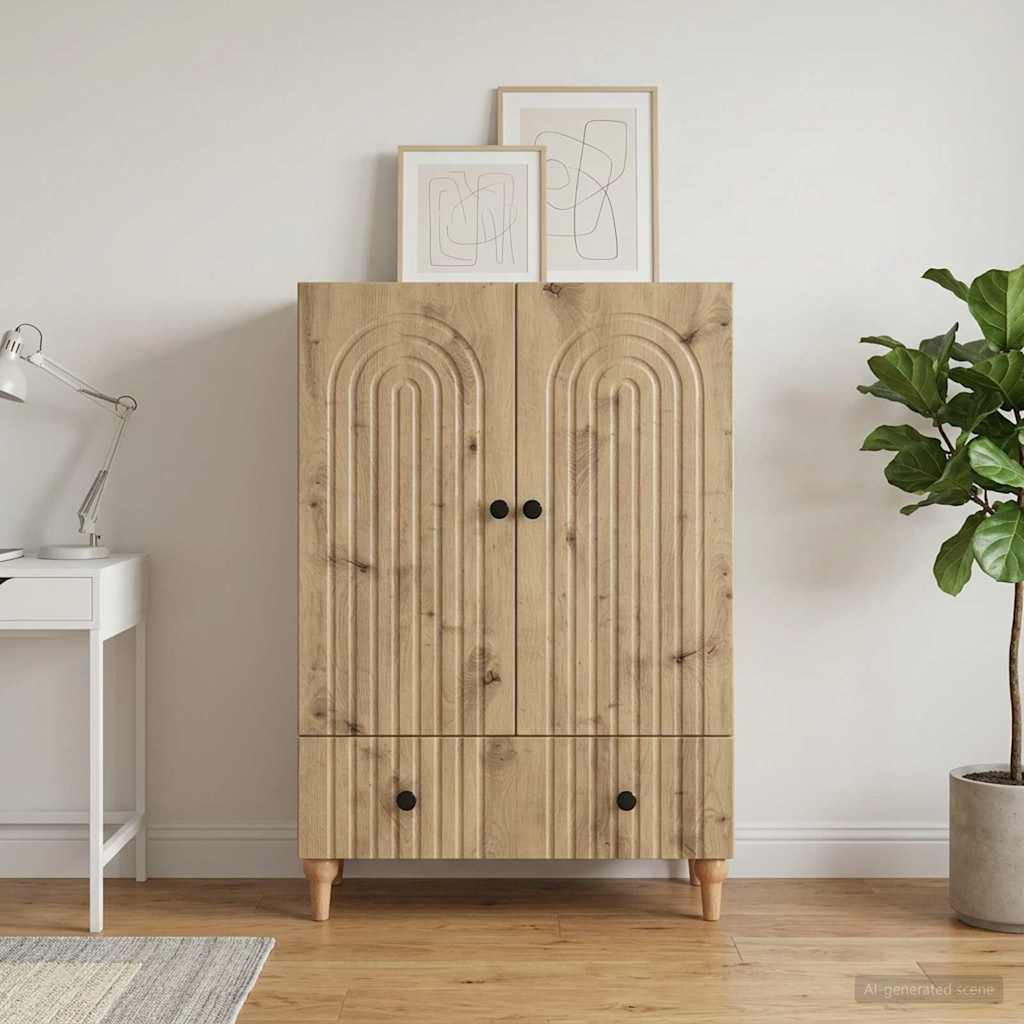 vidaXL Sideboard Artisan-Eiche 66 x 34,5 x 95 cm Holzwerkstoff