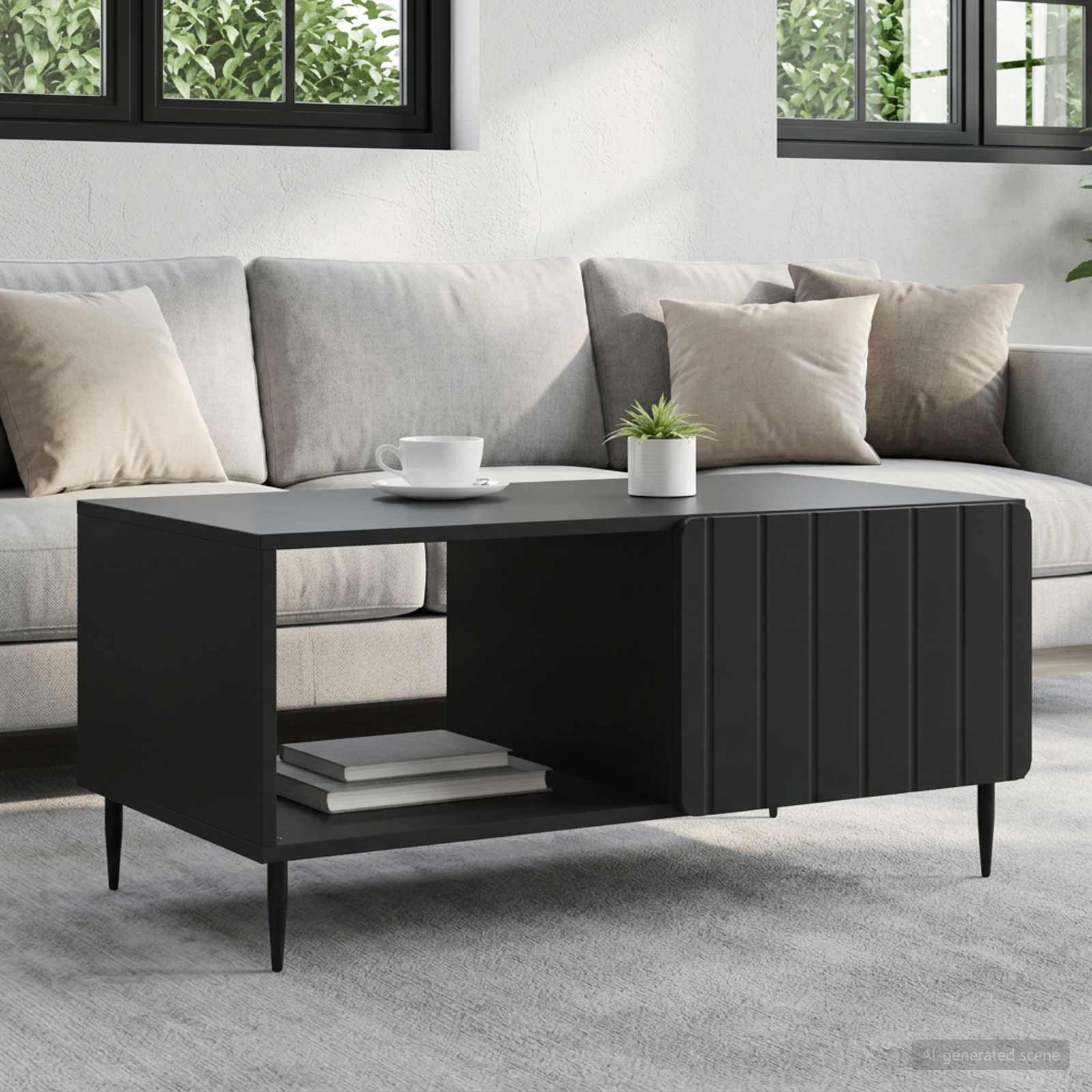 vidaXL Couchtisch Schwarz 90 x 50 x 40 cm Holzwerkstoff