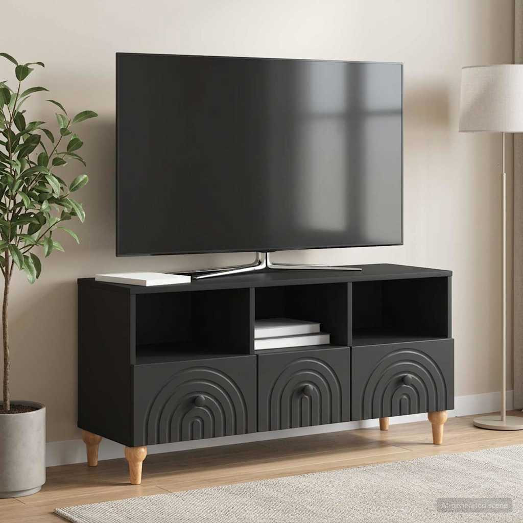 vidaXL TV-Schränk Schwarz 102 x 34,5 x 50 cm Holzwerkstoff