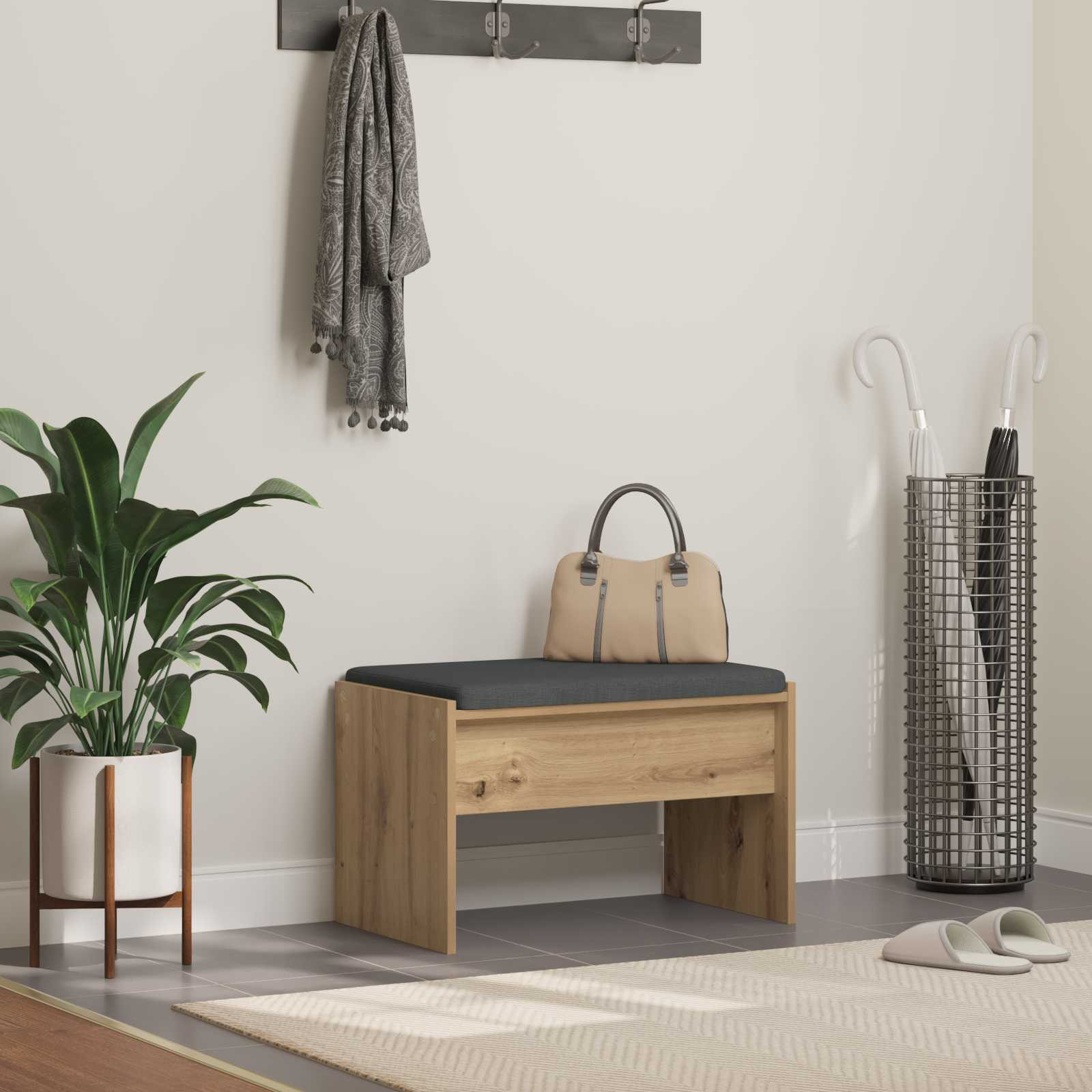 vidaXL Flurbank Artisan-Eiche 63 x 38 x 40 cm