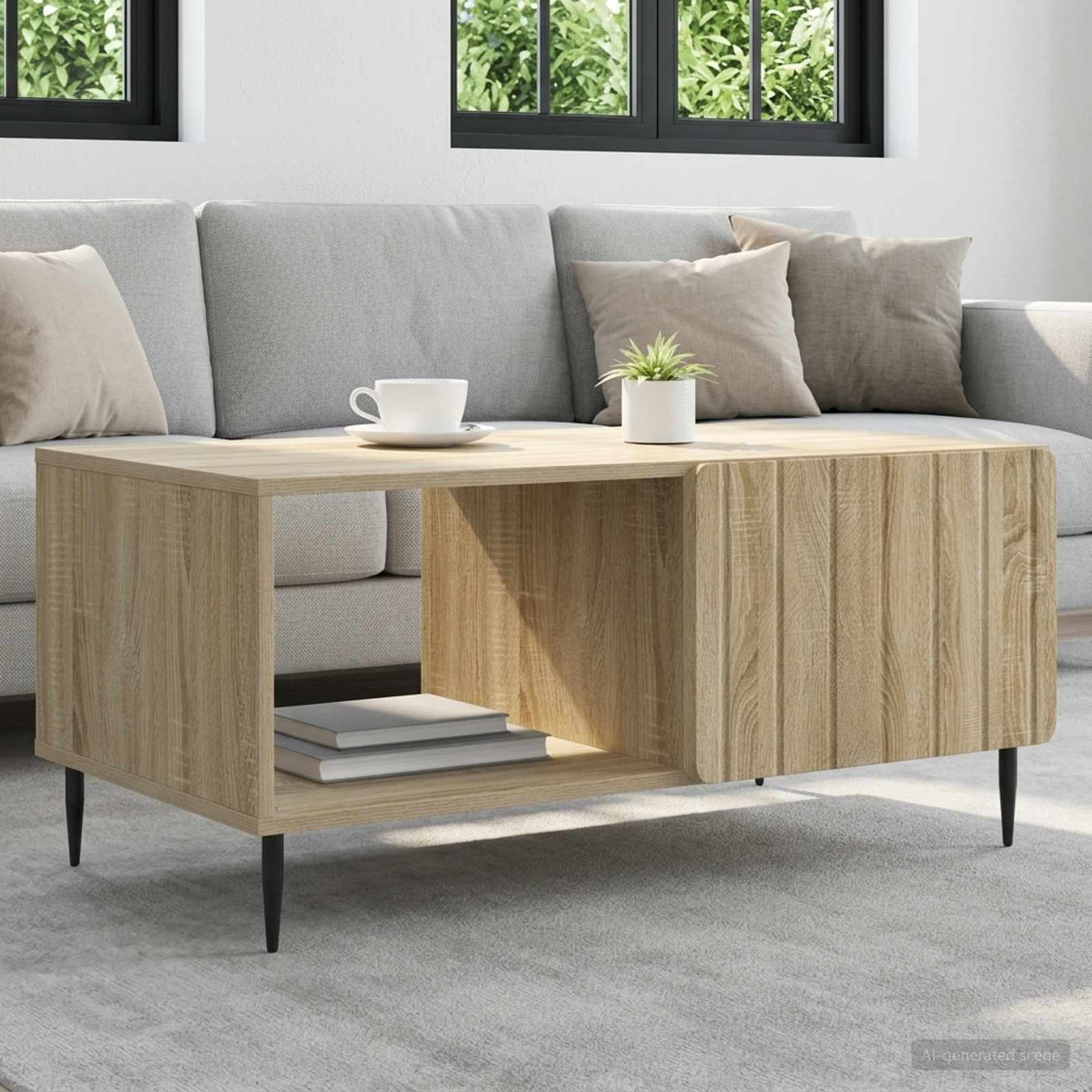 vidaXL Couchtisch Sonoma-Eiche 90 x 50 x 40 cm Holzwerkstoff