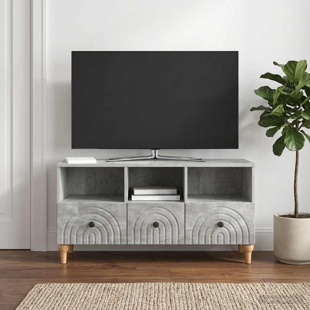 vidaXL TV-Schränk Betongrau 102 x 34,5 x 50 cm Holzwerkstoff