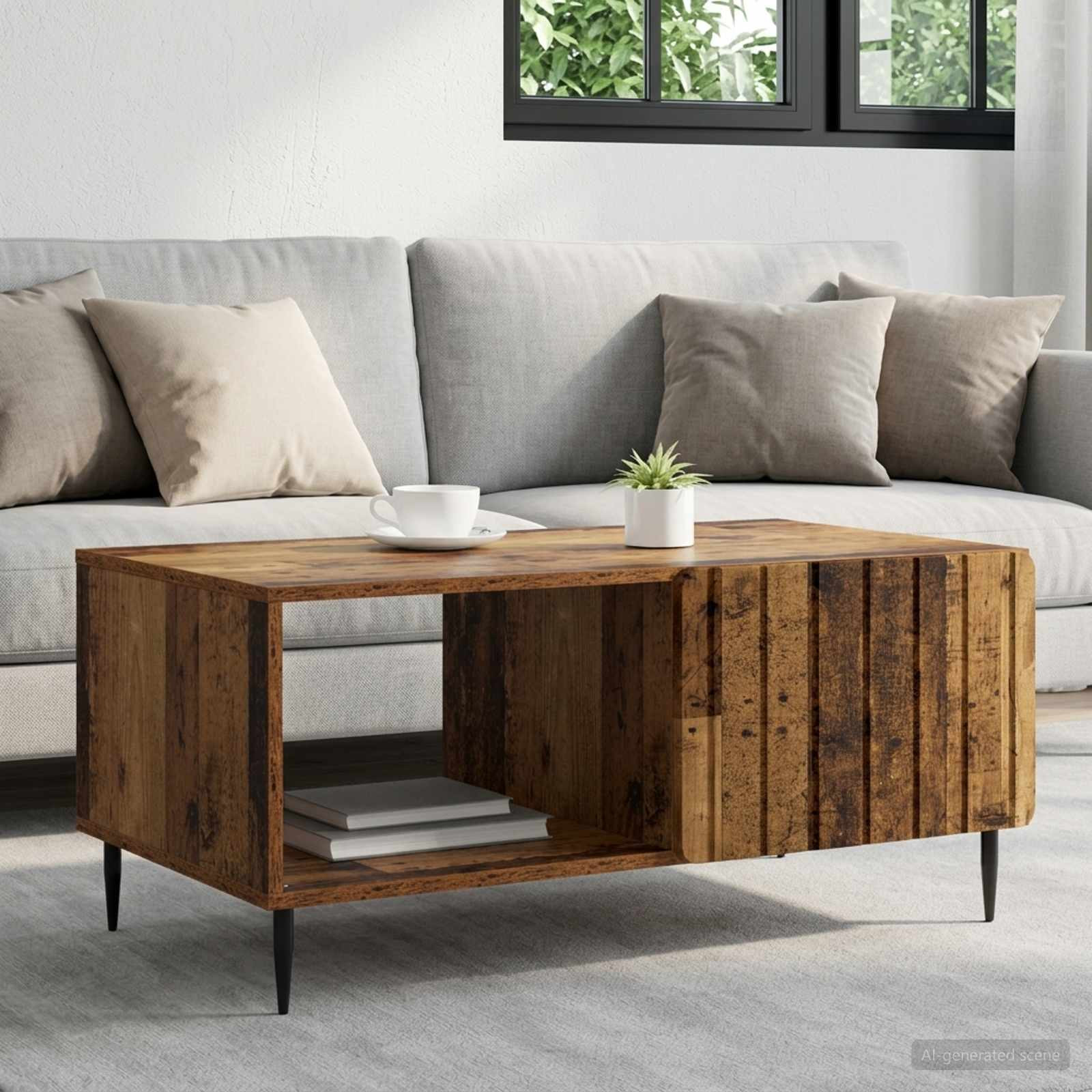 vidaXL Couchtisch Altholz 90 x 50 x 40 cm Holzwerkstoff
