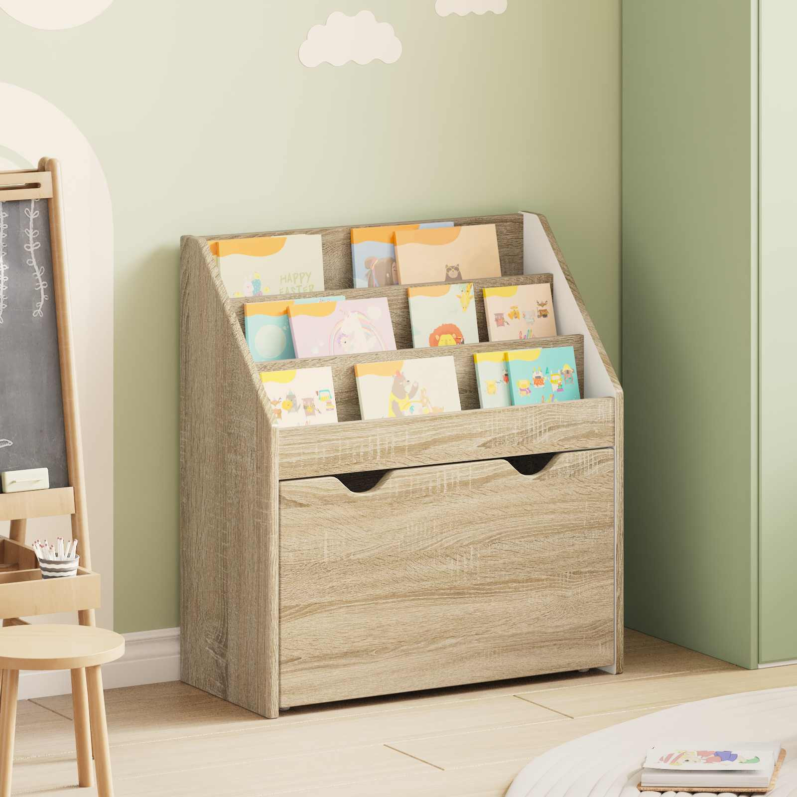 vidaXL Kinderregal Sonoma-Eiche 60 x 29,5 x 69 cm Holzwerkstoff
