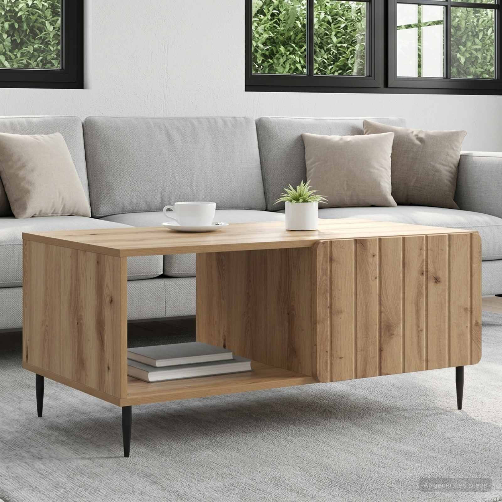 vidaXL Couchtisch Artisan-Eiche 90 x 50 x 40 cm Holzwerkstoff