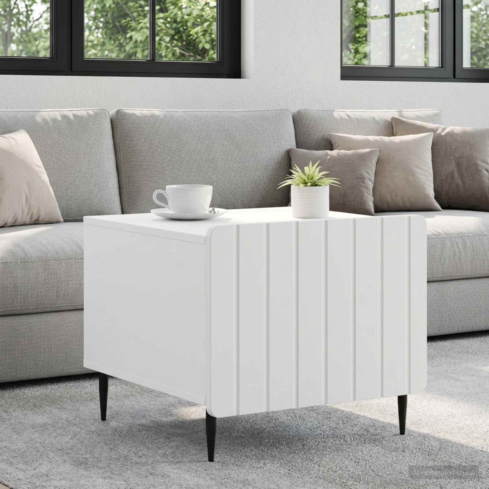 vidaXL Couchtisch mit Schubladen Weiß 49 x 50 x 42 cm Holzwerkstoff