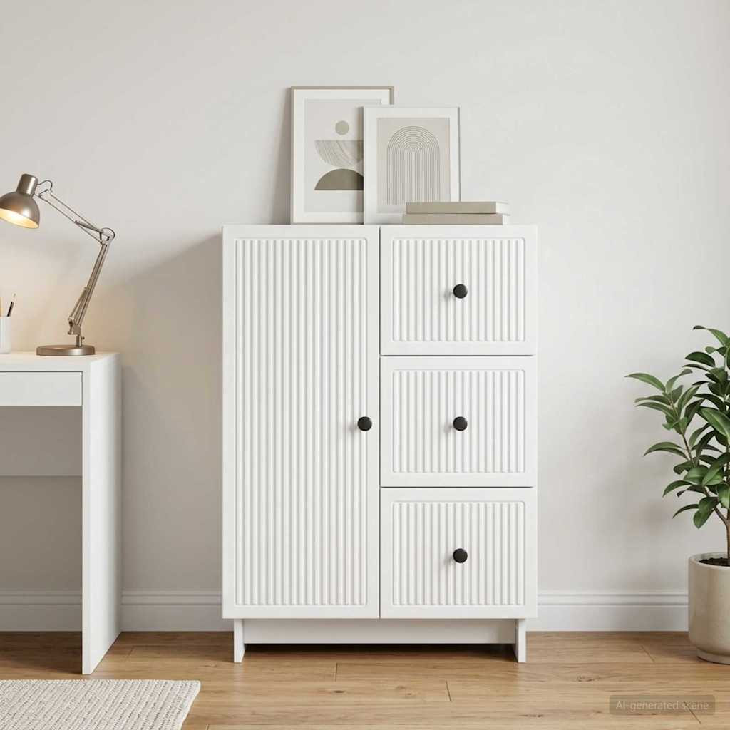 vidaXL Sideboard Weiß 66 x 34,5 x 90 cm Holzwerkstoff