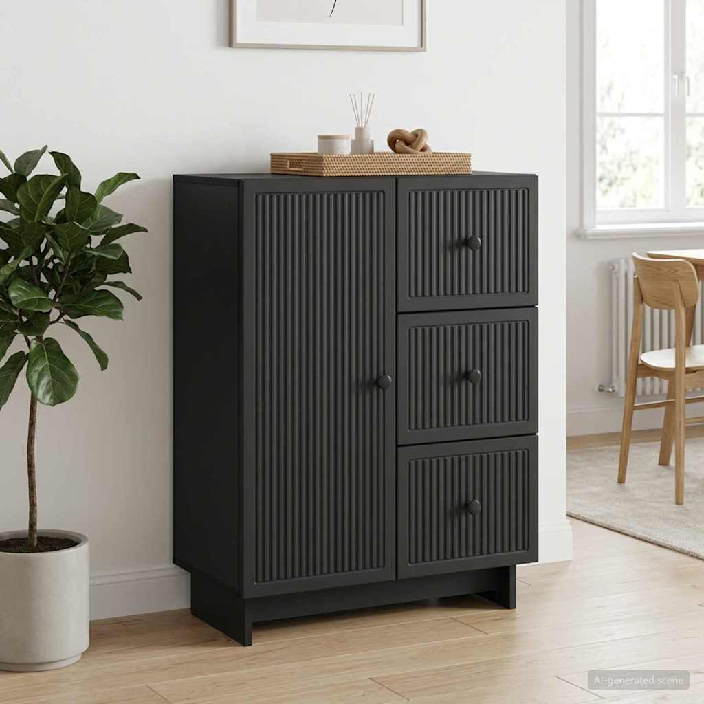vidaXL Sideboard Schwarz 66 x 34,5 x 90 cm Holzwerkstoff