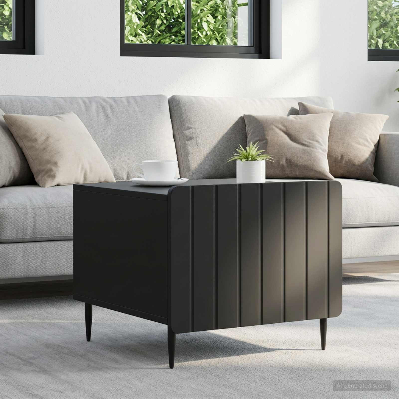 vidaXL Couchtisch mit Schubladen Schwarz 49 x 50 x 42 cm Holzwerkstoff