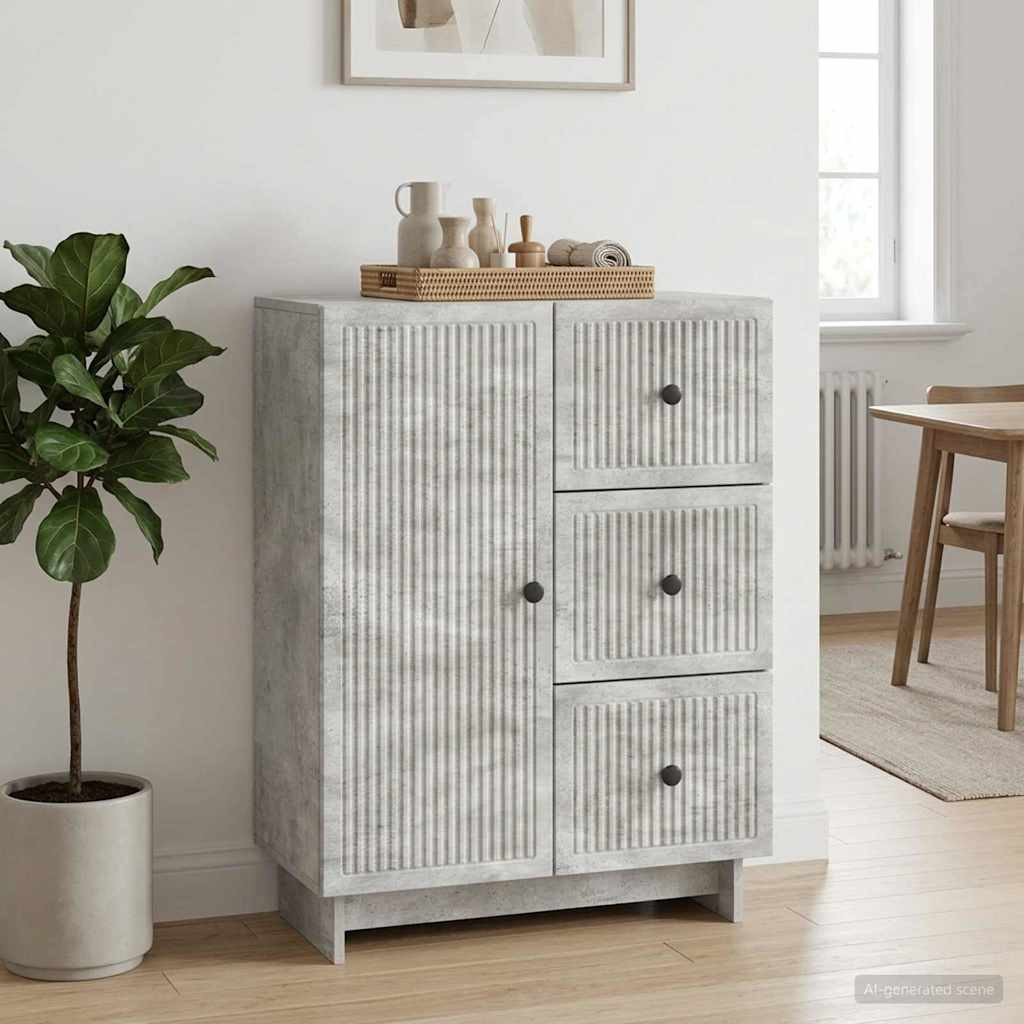 vidaXL Sideboard Betongrau 66 x 34,5 x 90 cm Holzwerkstoff