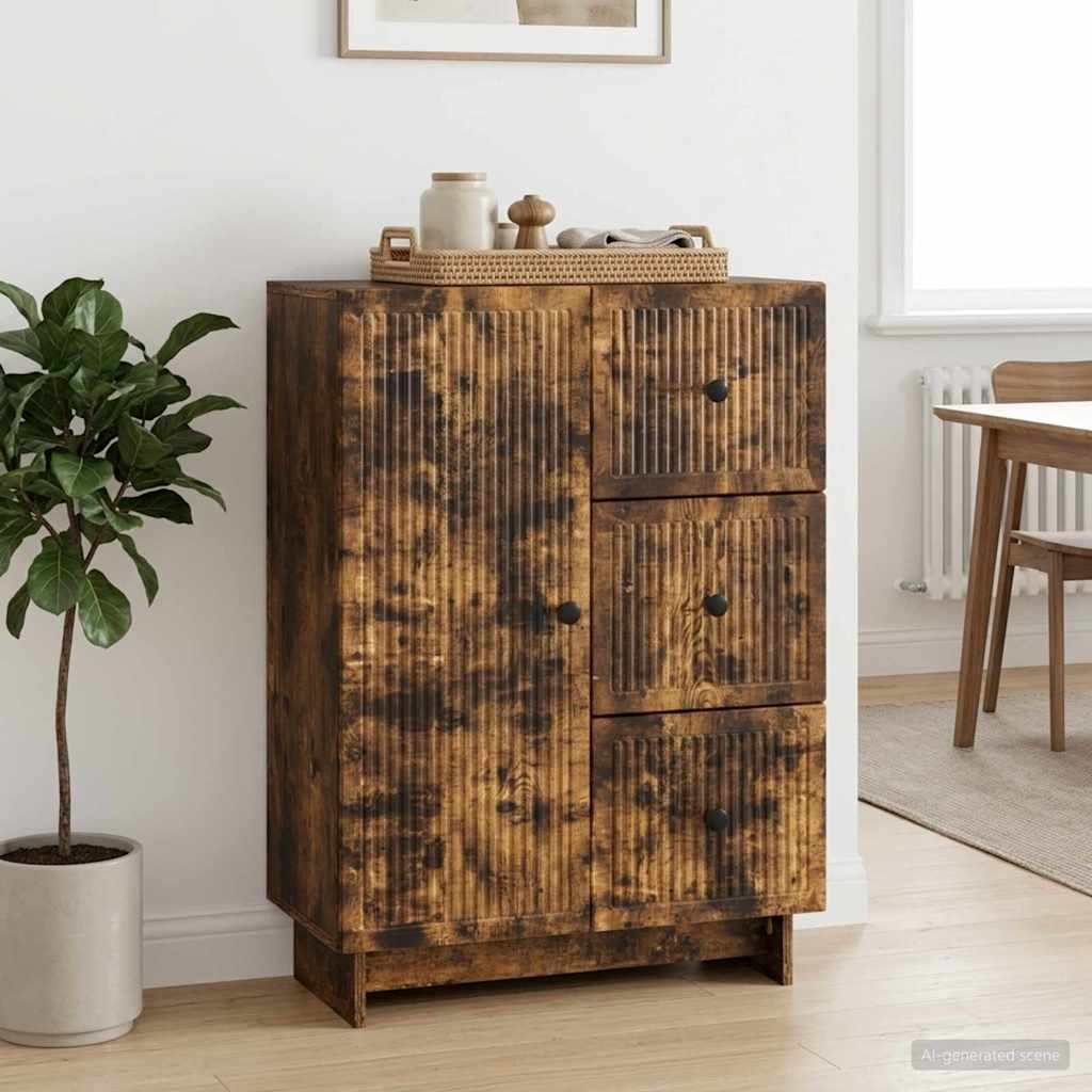 vidaXL Sideboard Geräucherte Eiche 66 x 34,5 x 90 cm Holzwerkstoff