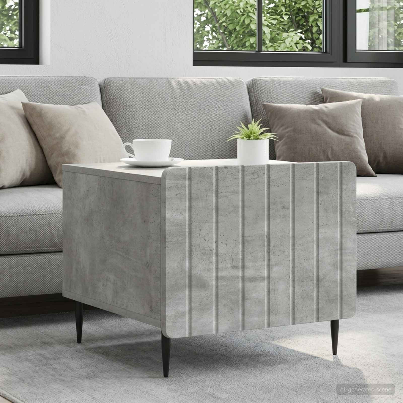 vidaXL Couchtisch Betongrau 49 x 50 x 42 cm Holzwerkstoff