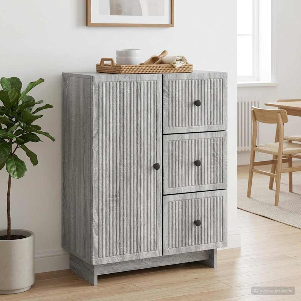 vidaXL Sideboard Graues Sonoma 66 x 34,5 x 90 cm Holzwerkstoff