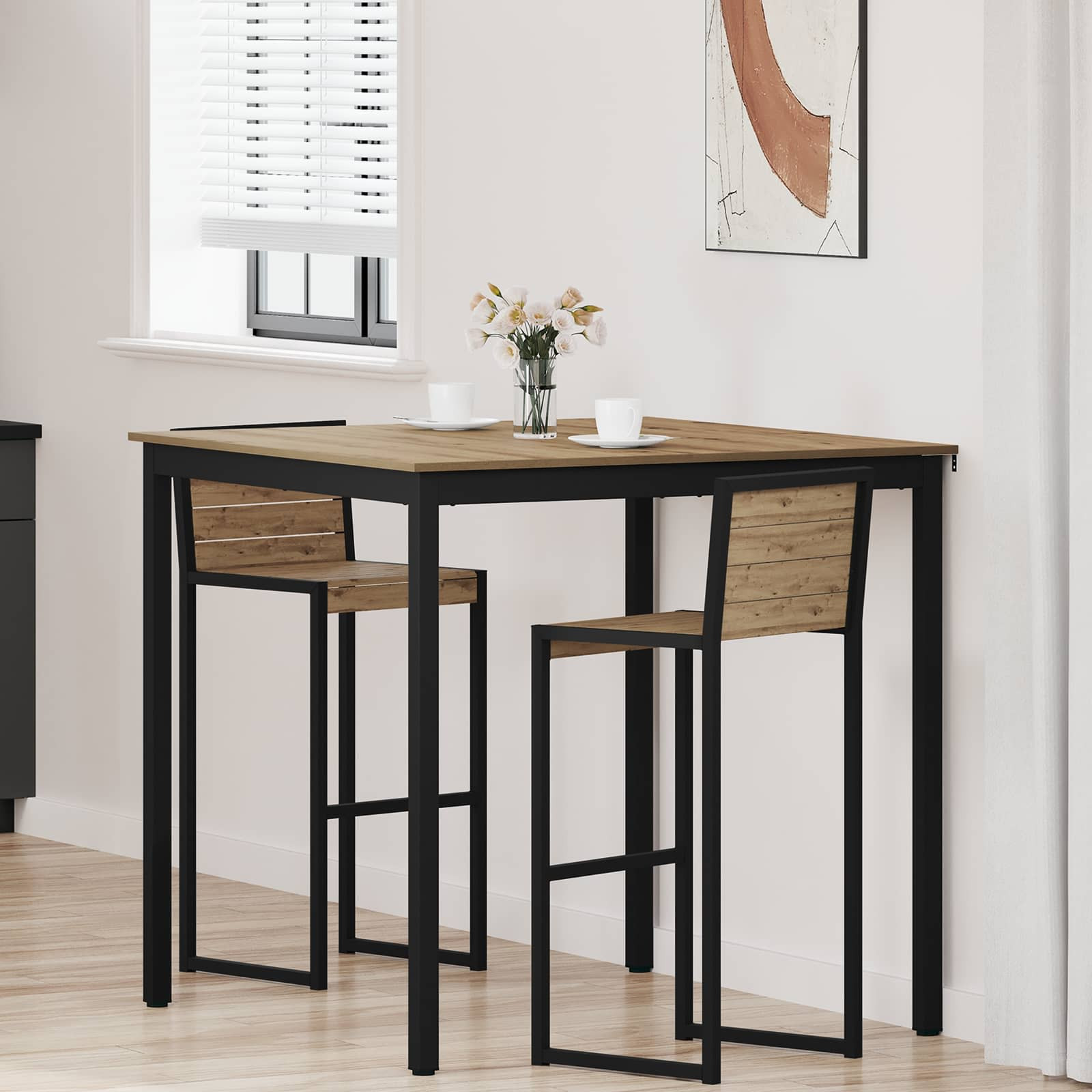vidaXL Stehtisch Holzwerkstoff Quadratisch