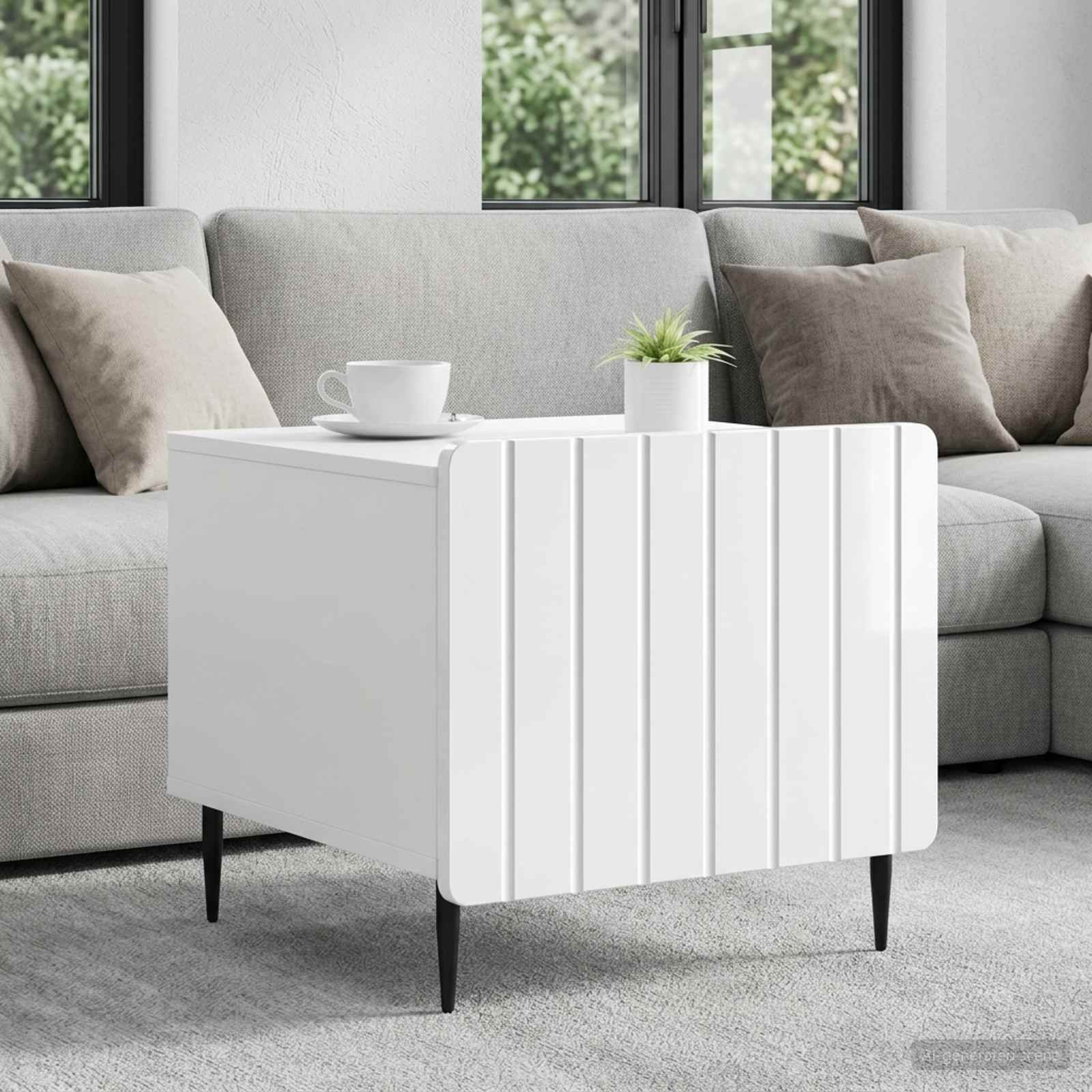 vidaXL Couchtisch Hochglanz Weiß 49 x 50 x 42 cm Holzwerkstoff