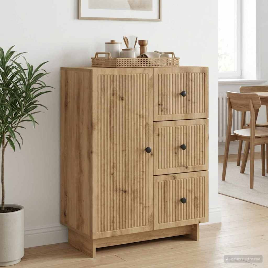 vidaXL Sideboard Artisan-Eiche 66 x 34,5 x 90 cm Holzwerkstoff