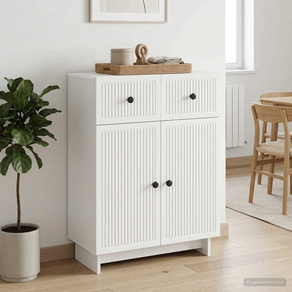 vidaXL Sideboard Weiß 66 x 34,5 x 90 cm Holzwerkstoff