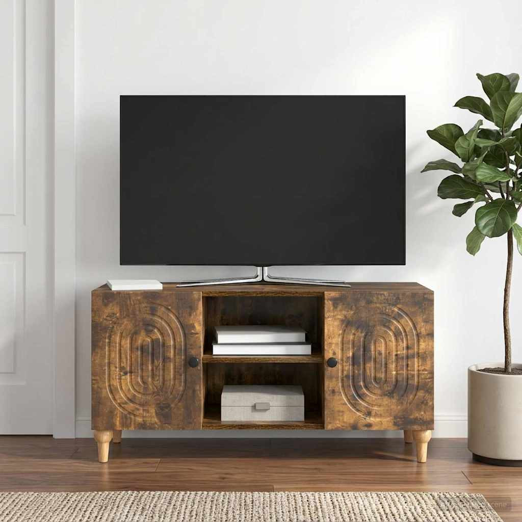 vidaXL TV-Schränk Geräucherte Eiche 102 x 34,5 x 50 cm Holzwerkstoff