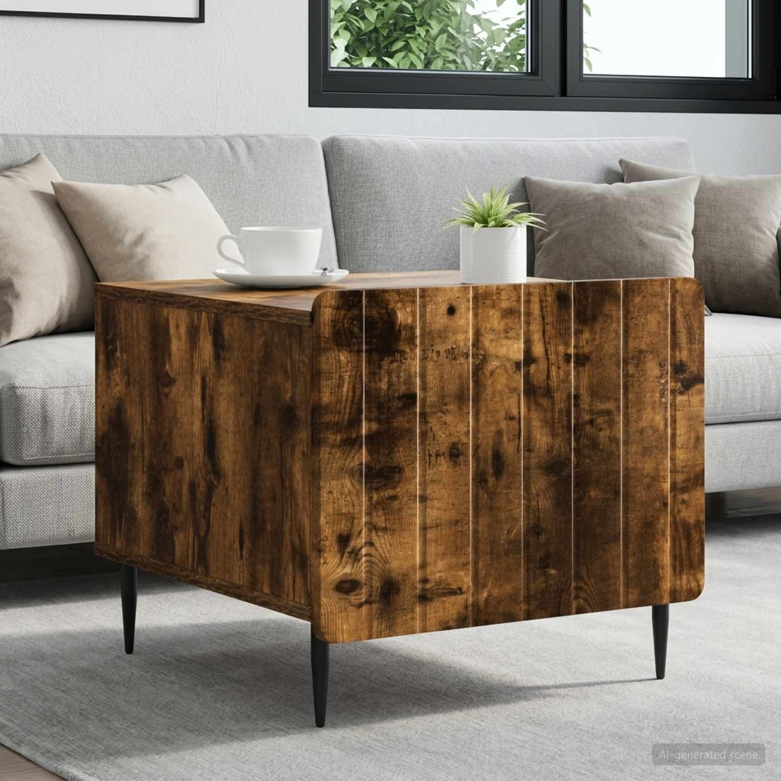 vidaXL Couchtisch Geräucherte Eiche 49 x 50 x 42 cm Holzwerkstoff