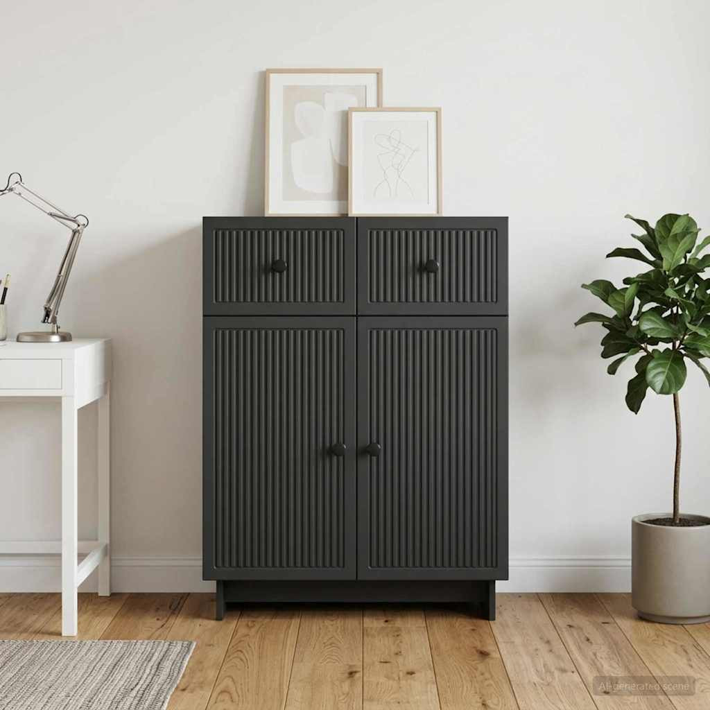 vidaXL Sideboard Schwarz 66 x 34,5 x 90 cm Holzwerkstoff