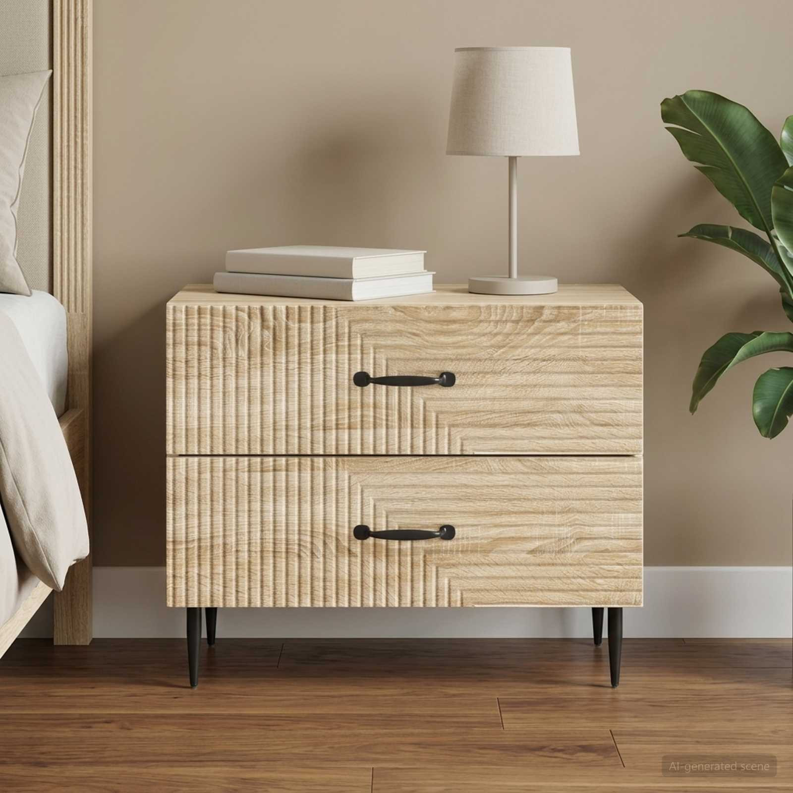 vidaXL Nachttisch Sonoma-Eiche 62 x 34,5 x 47,5 cm Holzwerkstoff