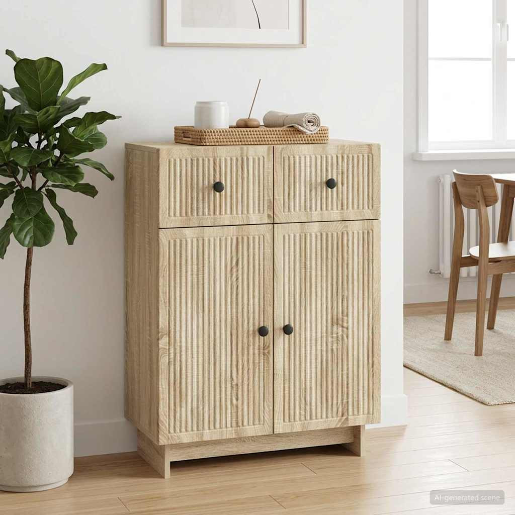 vidaXL Sideboard Sonoma-Eiche 66 x 34,5 x 90 cm Holzwerkstoff