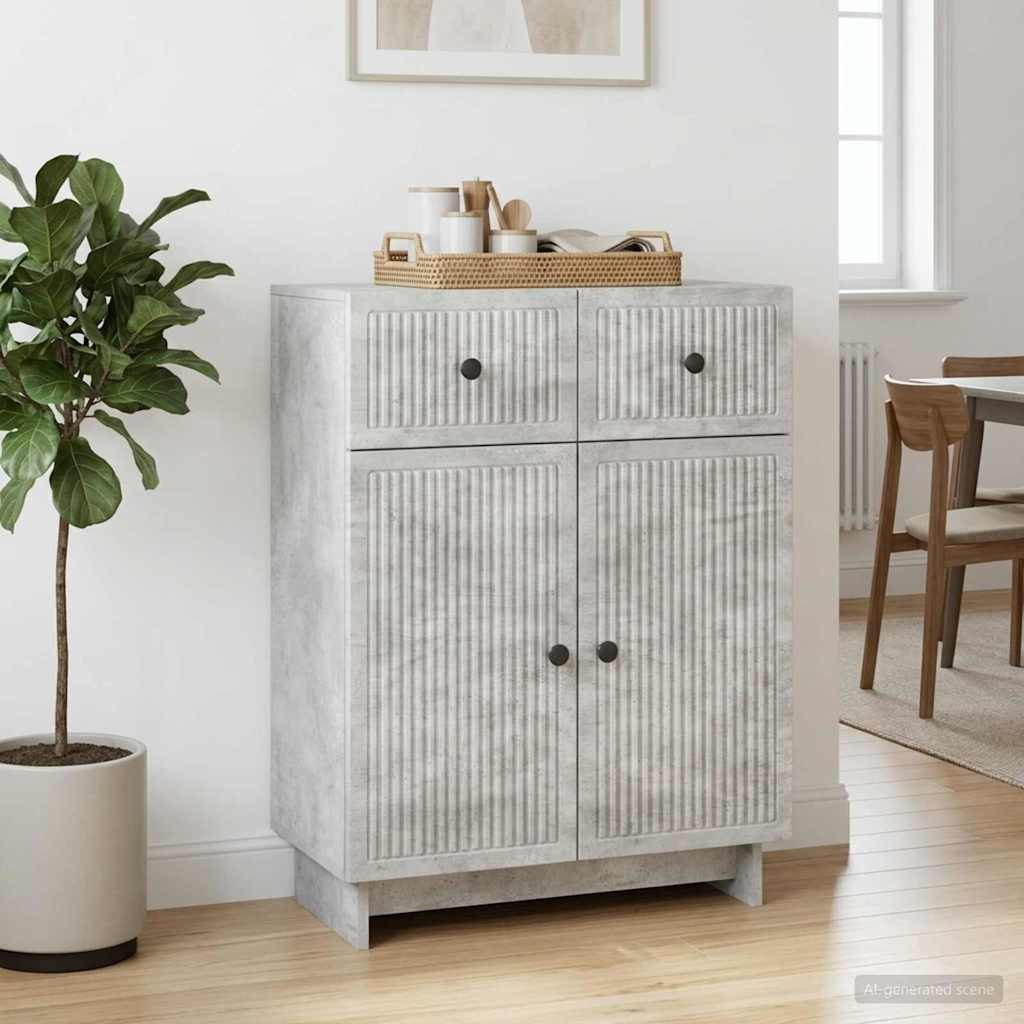 vidaXL Sideboard Betongrau 66 x 34,5 x 90 cm Holzwerkstoff