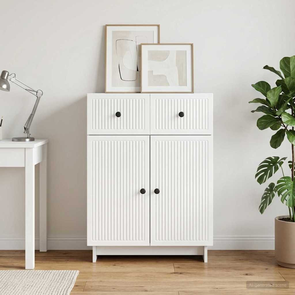 vidaXL Sideboard Hochglanz Weiß 66 x 34,5 x 90 cm Holzwerkstoff