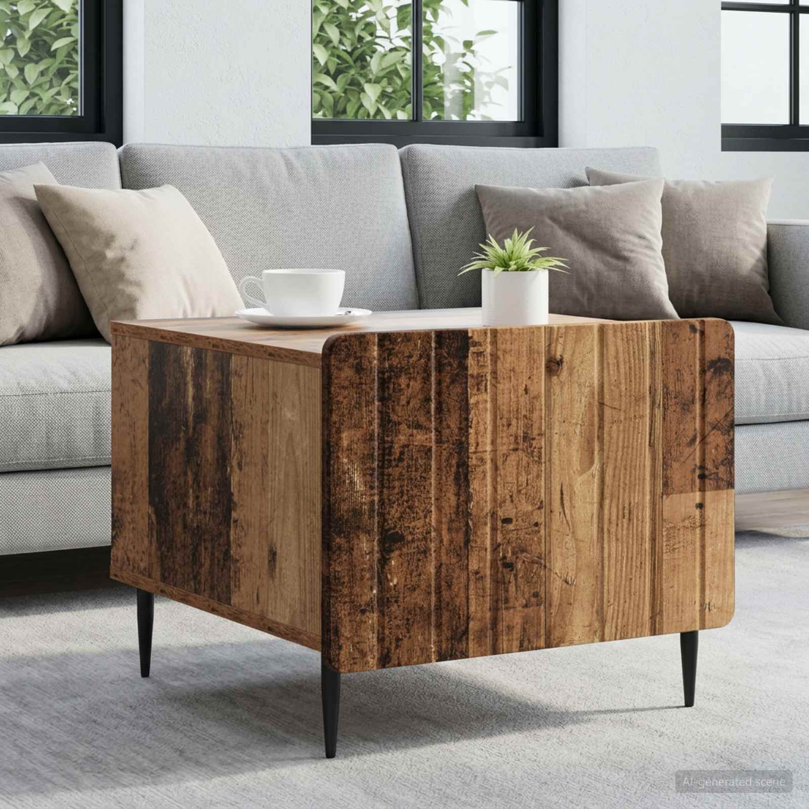 vidaXL Couchtisch mit Schubladen Altholz 49 x 50 x 42 cm Holzwerkstoff