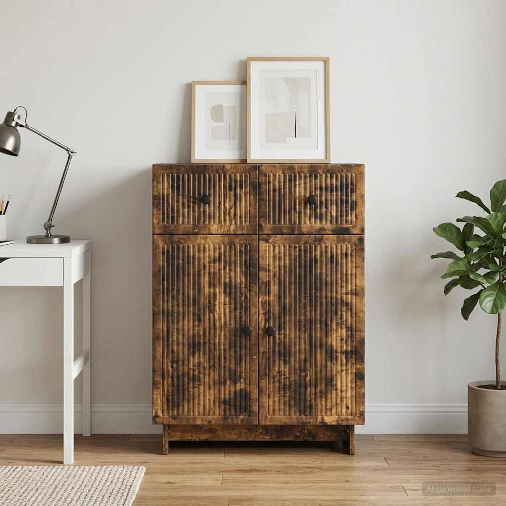 vidaXL Sideboard Geräucherte Eiche 66 x 34,5 x 90 cm Holzwerkstoff