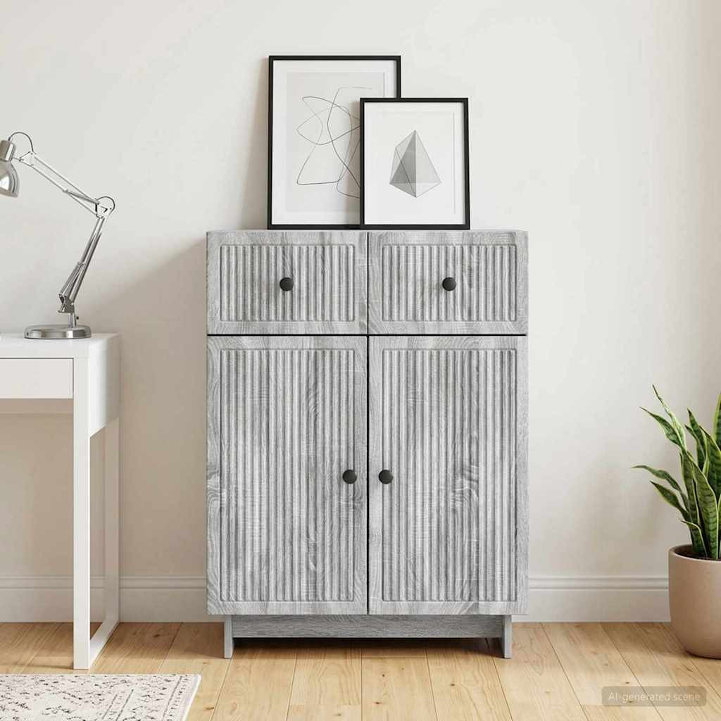 vidaXL Sideboard Graues Sonoma 66 x 34,5 x 90 cm Holzwerkstoff