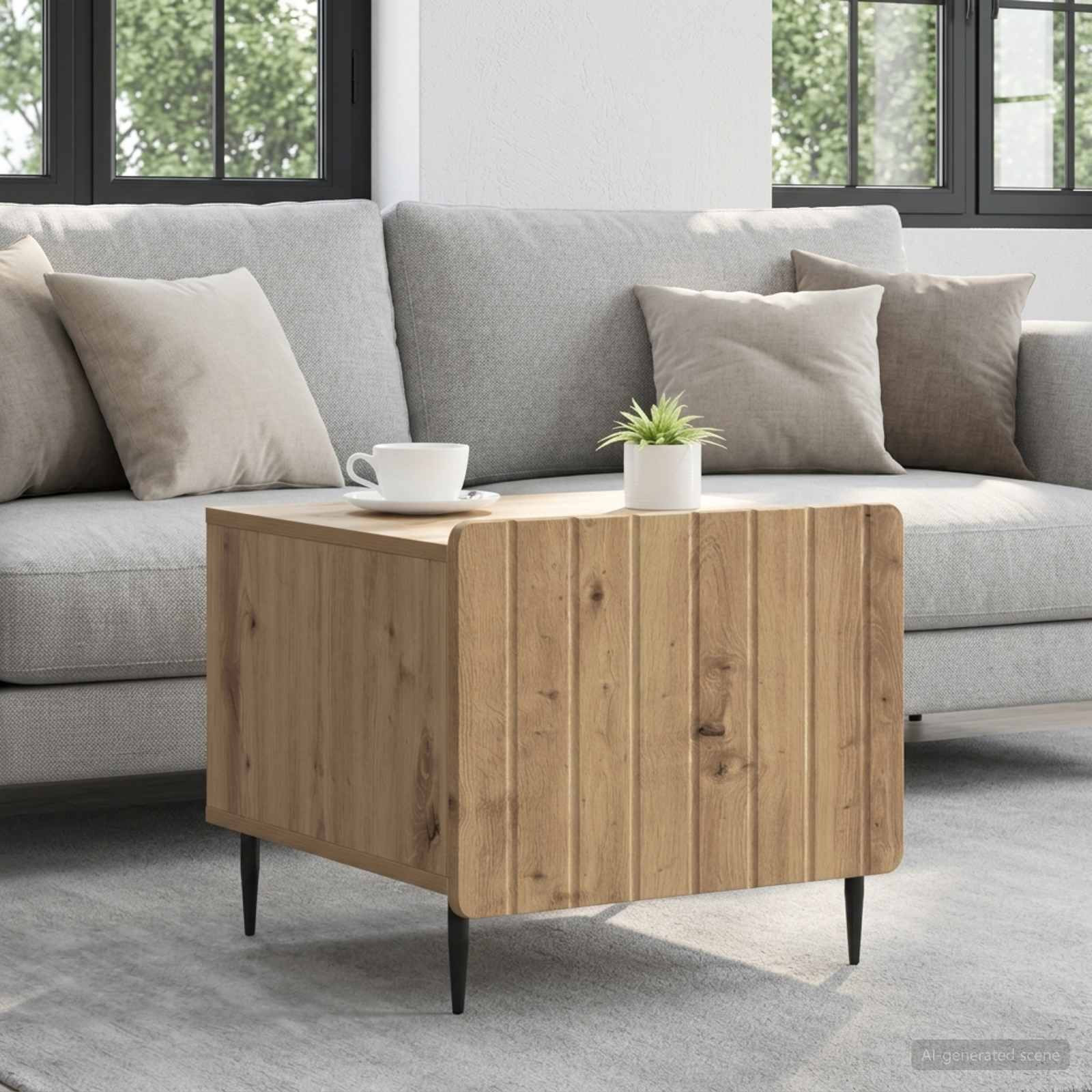 vidaXL Couchtisch Artisan-Eiche 49 x 50 x 42 cm Holzwerkstoff