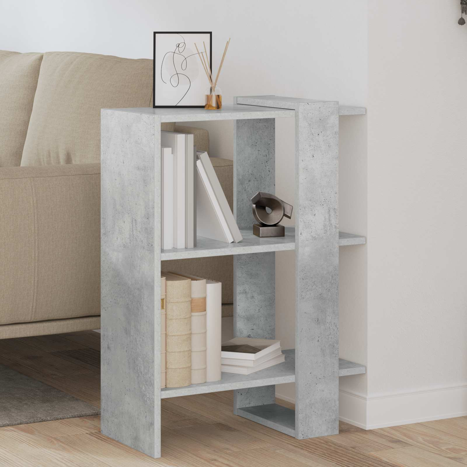 vidaXL Bücherregal Beton Grau 52 x 25 x 71,5 cm Holzwerkstoff