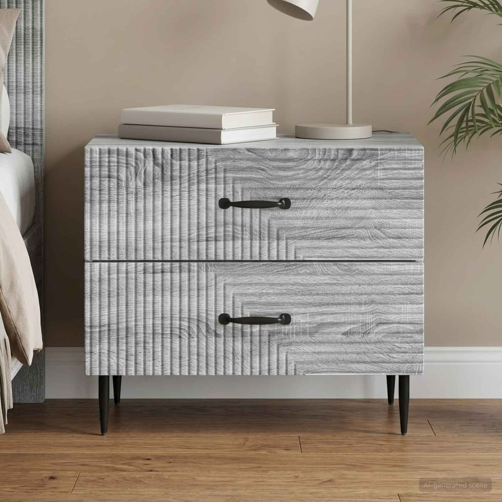 vidaXL Nachttisch Graues Sonoma 62 x 34,5 x 47,5 cm Holzwerkstoff