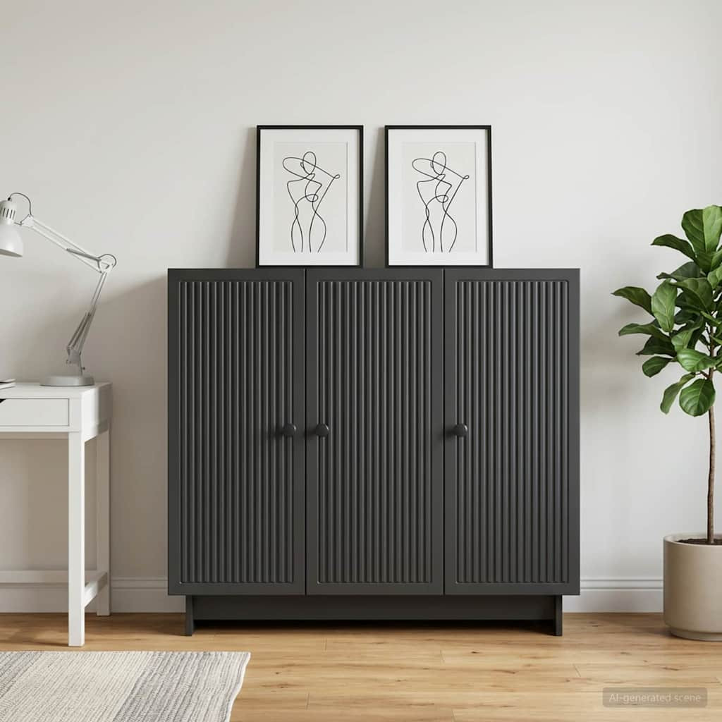 vidaXL Sideboard Schwarz 89 x 34,5 x 80 cm Holzwerkstoff