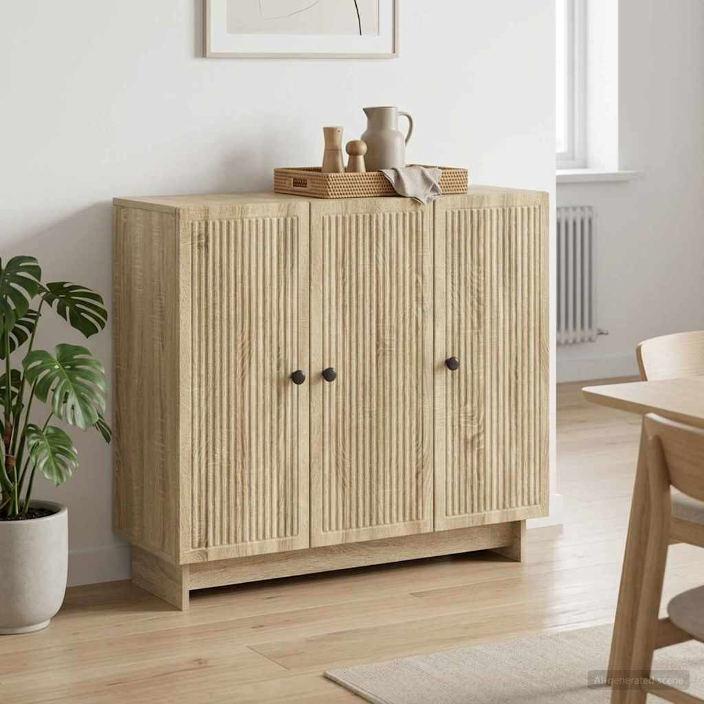 vidaXL Sideboard Sonoma-Eiche 89 x 34,5 x 80 cm Holzwerkstoff