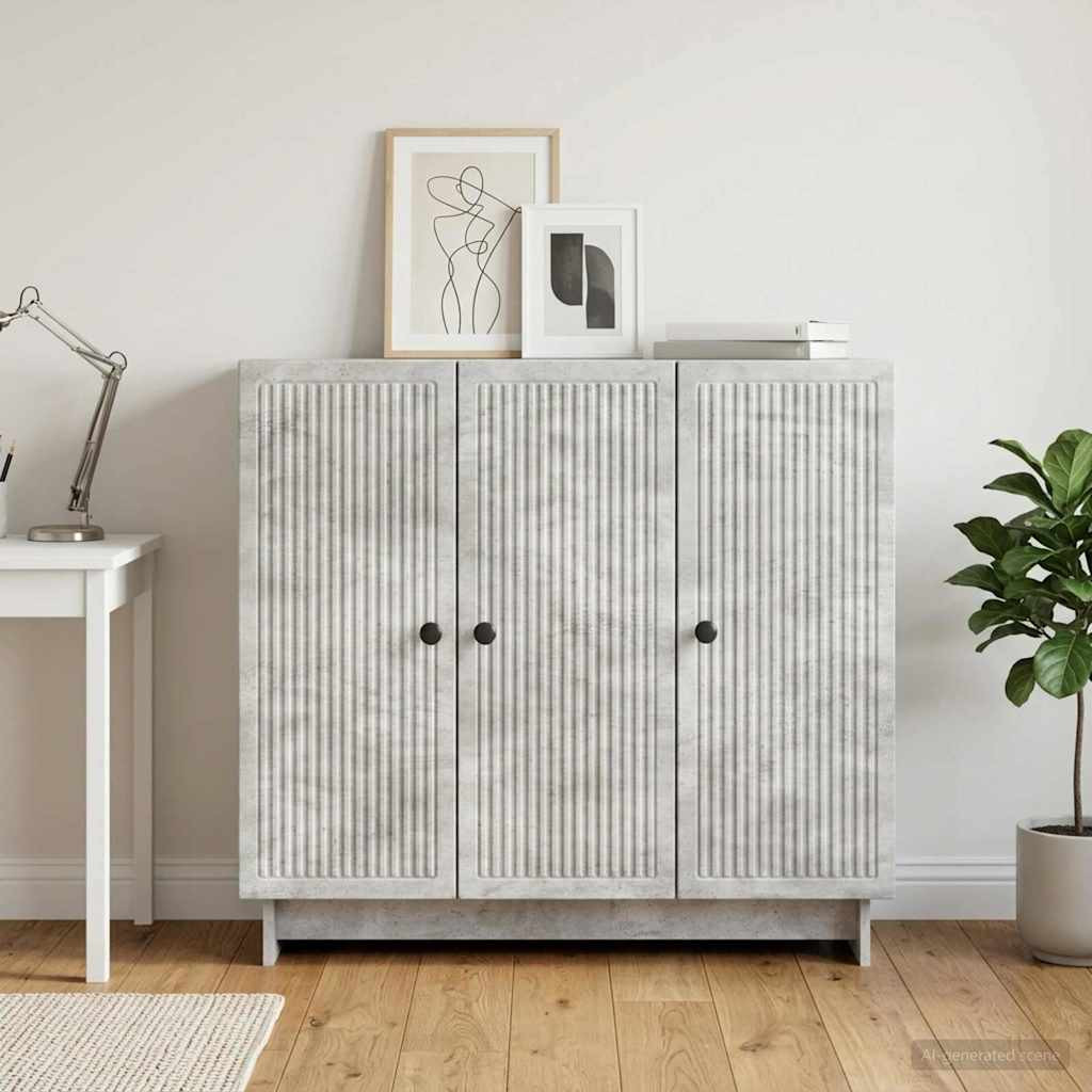 vidaXL Sideboard Betongrau 89 x 34,5 x 80 cm Holzwerkstoff