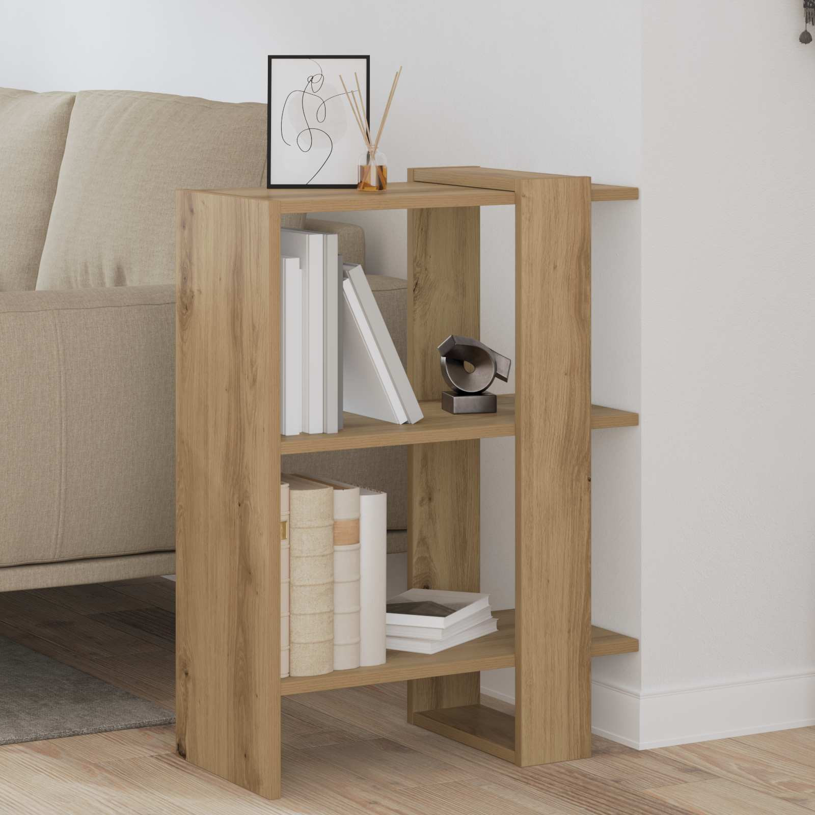 vidaXL Bücherregal 2 Ebenen 52 x 25 x 71,5 cm Holzwerkstoff
