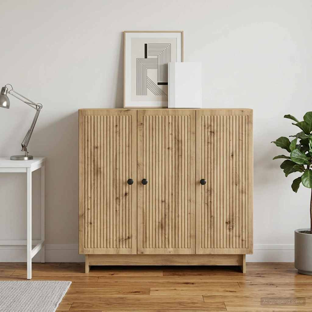 vidaXL Sideboard Artisan-Eiche 89 x 34,5 x 80 cm Holzwerkstoff
